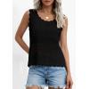 image:imagePRETTYGARDEN Womens Crochet Tank Tops 2026 Summer Spring Sleeveless Tops Cute Sweater Vest Trendy Boho Beach Vacation ClothesBlack