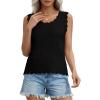 image:imagePRETTYGARDEN Womens Crochet Tank Tops 2026 Summer Spring Sleeveless Tops Cute Sweater Vest Trendy Boho Beach Vacation ClothesBlack