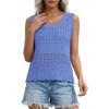 image:imagePRETTYGARDEN Womens Crochet Tank Tops 2026 Summer Spring Sleeveless Tops Cute Sweater Vest Trendy Boho Beach Vacation ClothesBlue