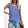 image:imagePRETTYGARDEN Womens Crochet Tank Tops 2026 Summer Spring Sleeveless Tops Cute Sweater Vest Trendy Boho Beach Vacation ClothesBlue