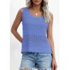 image:imagePRETTYGARDEN Womens Crochet Tank Tops 2026 Summer Spring Sleeveless Tops Cute Sweater Vest Trendy Boho Beach Vacation ClothesBlue