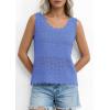 image:imagePRETTYGARDEN Womens Crochet Tank Tops 2026 Summer Spring Sleeveless Tops Cute Sweater Vest Trendy Boho Beach Vacation ClothesBlue