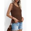 image:imagePRETTYGARDEN Womens Crochet Tank Tops 2026 Summer Spring Sleeveless Tops Cute Sweater Vest Trendy Boho Beach Vacation ClothesBrown