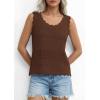 image:imagePRETTYGARDEN Womens Crochet Tank Tops 2026 Summer Spring Sleeveless Tops Cute Sweater Vest Trendy Boho Beach Vacation ClothesBrown