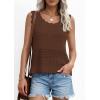 image:imagePRETTYGARDEN Womens Crochet Tank Tops 2026 Summer Spring Sleeveless Tops Cute Sweater Vest Trendy Boho Beach Vacation ClothesBrown