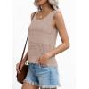 image:imagePRETTYGARDEN Womens Crochet Tank Tops 2026 Summer Spring Sleeveless Tops Cute Sweater Vest Trendy Boho Beach Vacation ClothesKhaki