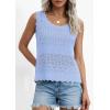 image:imagePRETTYGARDEN Womens Crochet Tank Tops 2026 Summer Spring Sleeveless Tops Cute Sweater Vest Trendy Boho Beach Vacation ClothesLight Blue