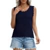 image:imagePRETTYGARDEN Womens Crochet Tank Tops 2026 Summer Spring Sleeveless Tops Cute Sweater Vest Trendy Boho Beach Vacation ClothesNavy Blue