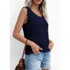 image:imagePRETTYGARDEN Womens Crochet Tank Tops 2026 Summer Spring Sleeveless Tops Cute Sweater Vest Trendy Boho Beach Vacation ClothesNavy Blue