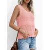 image:imagePRETTYGARDEN Womens Crochet Tank Tops 2026 Summer Spring Sleeveless Tops Cute Sweater Vest Trendy Boho Beach Vacation ClothesPink