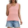 image:imagePRETTYGARDEN Womens Crochet Tank Tops 2026 Summer Spring Sleeveless Tops Cute Sweater Vest Trendy Boho Beach Vacation ClothesPink