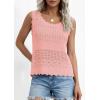 image:imagePRETTYGARDEN Womens Crochet Tank Tops 2026 Summer Spring Sleeveless Tops Cute Sweater Vest Trendy Boho Beach Vacation ClothesPink