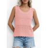 image:imagePRETTYGARDEN Womens Crochet Tank Tops 2026 Summer Spring Sleeveless Tops Cute Sweater Vest Trendy Boho Beach Vacation ClothesPink