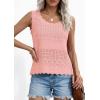 image:imagePRETTYGARDEN Womens Crochet Tank Tops 2026 Summer Spring Sleeveless Tops Cute Sweater Vest Trendy Boho Beach Vacation ClothesPink