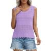 image:imagePRETTYGARDEN Womens Crochet Tank Tops 2026 Summer Spring Sleeveless Tops Cute Sweater Vest Trendy Boho Beach Vacation ClothesPurple