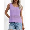 image:imagePRETTYGARDEN Womens Crochet Tank Tops 2026 Summer Spring Sleeveless Tops Cute Sweater Vest Trendy Boho Beach Vacation ClothesPurple