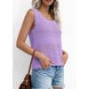 image:imagePRETTYGARDEN Womens Crochet Tank Tops 2026 Summer Spring Sleeveless Tops Cute Sweater Vest Trendy Boho Beach Vacation ClothesPurple