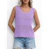 image:imagePRETTYGARDEN Womens Crochet Tank Tops 2026 Summer Spring Sleeveless Tops Cute Sweater Vest Trendy Boho Beach Vacation ClothesPurple