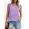 image:imagePRETTYGARDEN Womens Crochet Tank Tops 2026 Summer Spring Sleeveless Tops Cute Sweater Vest Trendy Boho Beach Vacation ClothesPurple