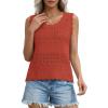 image:imagePRETTYGARDEN Womens Crochet Tank Tops 2026 Summer Spring Sleeveless Tops Cute Sweater Vest Trendy Boho Beach Vacation ClothesRust Red