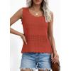 image:imagePRETTYGARDEN Womens Crochet Tank Tops 2026 Summer Spring Sleeveless Tops Cute Sweater Vest Trendy Boho Beach Vacation ClothesRust Red
