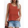 image:imagePRETTYGARDEN Womens Crochet Tank Tops 2026 Summer Spring Sleeveless Tops Cute Sweater Vest Trendy Boho Beach Vacation ClothesRust Red