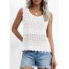 image:imagePRETTYGARDEN Womens Crochet Tank Tops 2026 Summer Spring Sleeveless Tops Cute Sweater Vest Trendy Boho Beach Vacation ClothesWhite