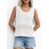image:imagePRETTYGARDEN Womens Crochet Tank Tops 2026 Summer Spring Sleeveless Tops Cute Sweater Vest Trendy Boho Beach Vacation ClothesWhite