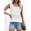 image:imagePRETTYGARDEN Womens Crochet Tank Tops 2026 Summer Spring Sleeveless Tops Cute Sweater Vest Trendy Boho Beach Vacation ClothesWhite