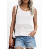 image:imagePRETTYGARDEN Womens Crochet Tank Tops 2026 Summer Spring Sleeveless Tops Cute Sweater Vest Trendy Boho Beach Vacation ClothesWhite