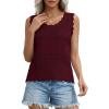 image:imagePRETTYGARDEN Womens Crochet Tank Tops 2026 Summer Spring Sleeveless Tops Cute Sweater Vest Trendy Boho Beach Vacation ClothesWine Red