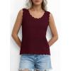 image:imagePRETTYGARDEN Womens Crochet Tank Tops 2026 Summer Spring Sleeveless Tops Cute Sweater Vest Trendy Boho Beach Vacation ClothesWine Red