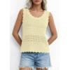 image:imagePRETTYGARDEN Womens Crochet Tank Tops 2026 Summer Spring Sleeveless Tops Cute Sweater Vest Trendy Boho Beach Vacation ClothesYellow