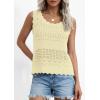 image:imagePRETTYGARDEN Womens Crochet Tank Tops 2026 Summer Spring Sleeveless Tops Cute Sweater Vest Trendy Boho Beach Vacation ClothesYellow
