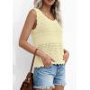 image:imagePRETTYGARDEN Womens Crochet Tank Tops 2026 Summer Spring Sleeveless Tops Cute Sweater Vest Trendy Boho Beach Vacation ClothesYellow