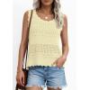 image:imagePRETTYGARDEN Womens Crochet Tank Tops 2026 Summer Spring Sleeveless Tops Cute Sweater Vest Trendy Boho Beach Vacation ClothesYellow