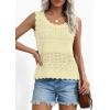 image:imagePRETTYGARDEN Womens Crochet Tank Tops 2026 Summer Spring Sleeveless Tops Cute Sweater Vest Trendy Boho Beach Vacation ClothesYellow