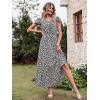 image:imagePRETTYGARDEN Womens Dresses 2026 Summer Maxi Dress Boho Short Sleeve V Neck Swiss Dot Ruffle Tiered Smocked Flowy Long DressBlack Apricot