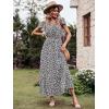 image:imagePRETTYGARDEN Womens Dresses 2026 Summer Maxi Dress Boho Short Sleeve V Neck Swiss Dot Ruffle Tiered Smocked Flowy Long DressBlack Apricot