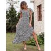 image:imagePRETTYGARDEN Womens Dresses 2026 Summer Maxi Dress Boho Short Sleeve V Neck Swiss Dot Ruffle Tiered Smocked Flowy Long DressBlack Apricot