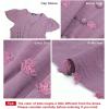 image:imagePRETTYGARDEN Womens Dresses 2026 Summer Maxi Dress Boho Short Sleeve V Neck Swiss Dot Ruffle Tiered Smocked Flowy Long DressPurple