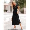 image:imagePRETTYGARDEN Womens Dresses 2026 Summer Maxi Dress Boho Short Sleeve V Neck Swiss Dot Ruffle Tiered Smocked Flowy Long DressZ02black