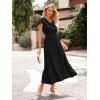image:imagePRETTYGARDEN Womens Dresses 2026 Summer Maxi Dress Boho Short Sleeve V Neck Swiss Dot Ruffle Tiered Smocked Flowy Long DressZ02black