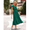 image:imagePRETTYGARDEN Womens Dresses 2026 Summer Maxi Dress Boho Short Sleeve V Neck Swiss Dot Ruffle Tiered Smocked Flowy Long DressZ02dark Green