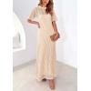image:imagePRETTYGARDEN Womens Eyelet Cover Up Dress 2026 Summer Vacation Resort Maxi Dresses Beach Short Sleeve Hollow Out SundressApricot
