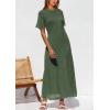 image:imagePRETTYGARDEN Womens Eyelet Cover Up Dress 2026 Summer Vacation Resort Maxi Dresses Beach Short Sleeve Hollow Out SundressArmy Green