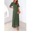 image:imagePRETTYGARDEN Womens Eyelet Cover Up Dress 2026 Summer Vacation Resort Maxi Dresses Beach Short Sleeve Hollow Out SundressArmy Green