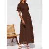image:imagePRETTYGARDEN Womens Eyelet Cover Up Dress 2026 Summer Vacation Resort Maxi Dresses Beach Short Sleeve Hollow Out SundressBrown
