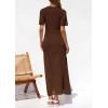 image:imagePRETTYGARDEN Womens Eyelet Cover Up Dress 2026 Summer Vacation Resort Maxi Dresses Beach Short Sleeve Hollow Out SundressBrown