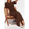 image:imagePRETTYGARDEN Womens Eyelet Cover Up Dress 2026 Summer Vacation Resort Maxi Dresses Beach Short Sleeve Hollow Out SundressBrown